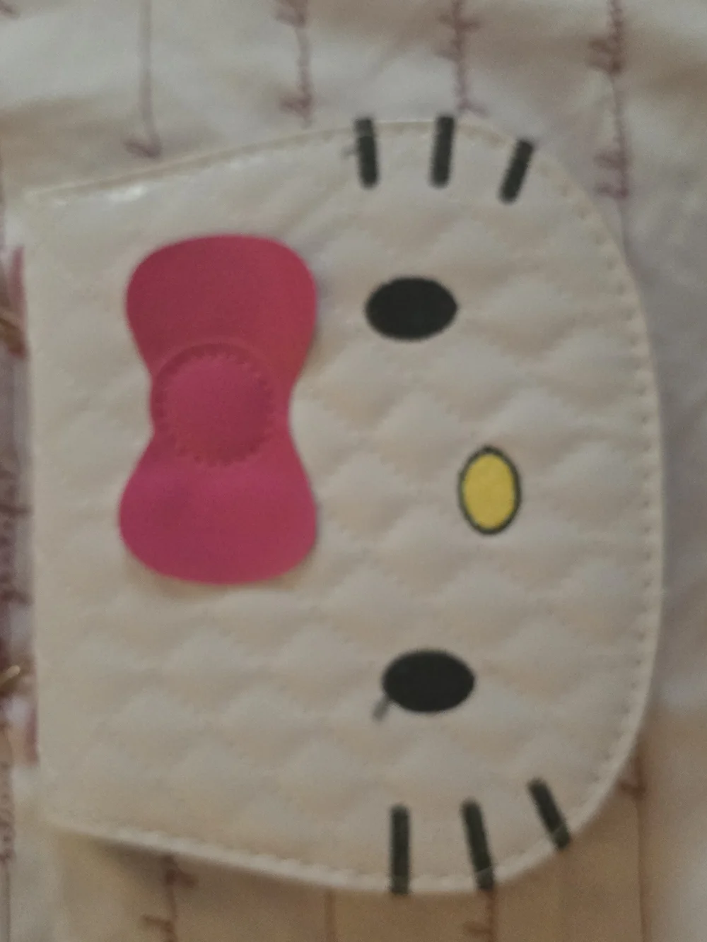 Hello Kitty White Quilted Mini Crossbody with Pink Bow-NIP!